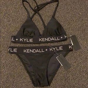 NEW with tags Kendall & Kylie bathing suit black